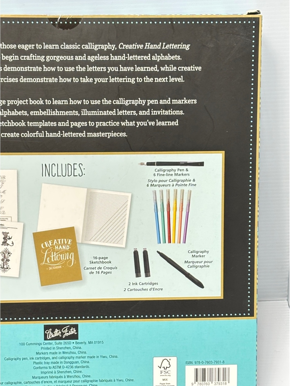 Creative Hand Lettering Kit with Project Book, Sketchbook, Calligraphy Pen, Ink, - Picture 7 of 9